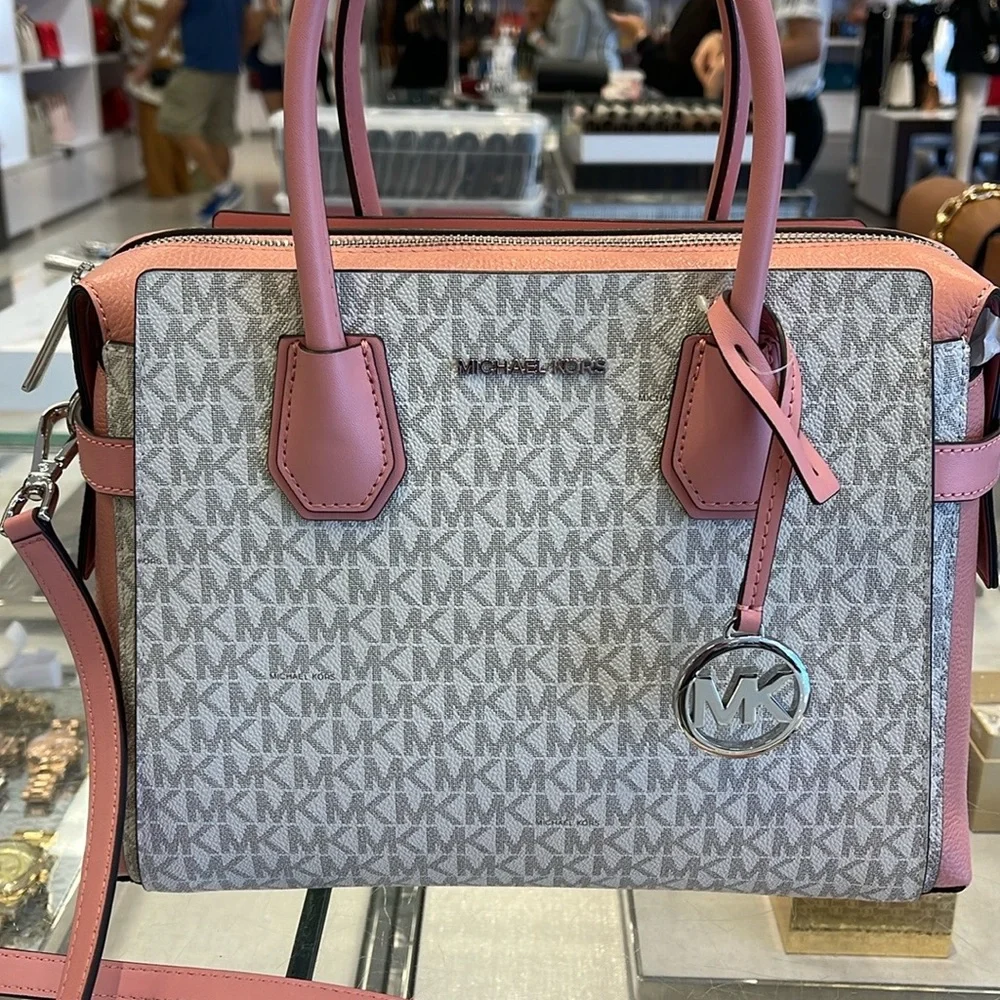 MICHAEL KORS
Mercer Medium Logo and Leather Belted Satchel
Primrose Multi 
NWT - Picture 9 of 16